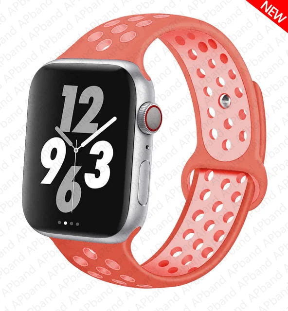 Silicone Strap For apple Watch band 44mm 40mm 45mm 41mm 40 44 mm Breathable Accessories watchband bracelet iWatch 3 4 5 se 6 7 magic ember