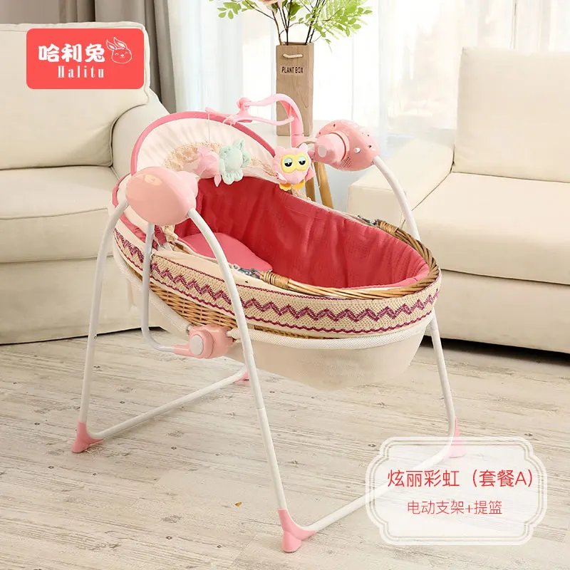 

959 Electric Crib Bassinet Baby Cradle Newborns Automatic Cradle Automatic Coax Bed Basket Bed