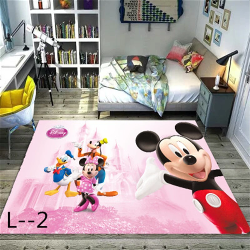 Дверной коврик с Микки и Минни Маус, детский игровой коврик для мальчиков и девочек, ковер для спальни, кухни, внутренний коврик для ванной, детский коврик, игровой коврик