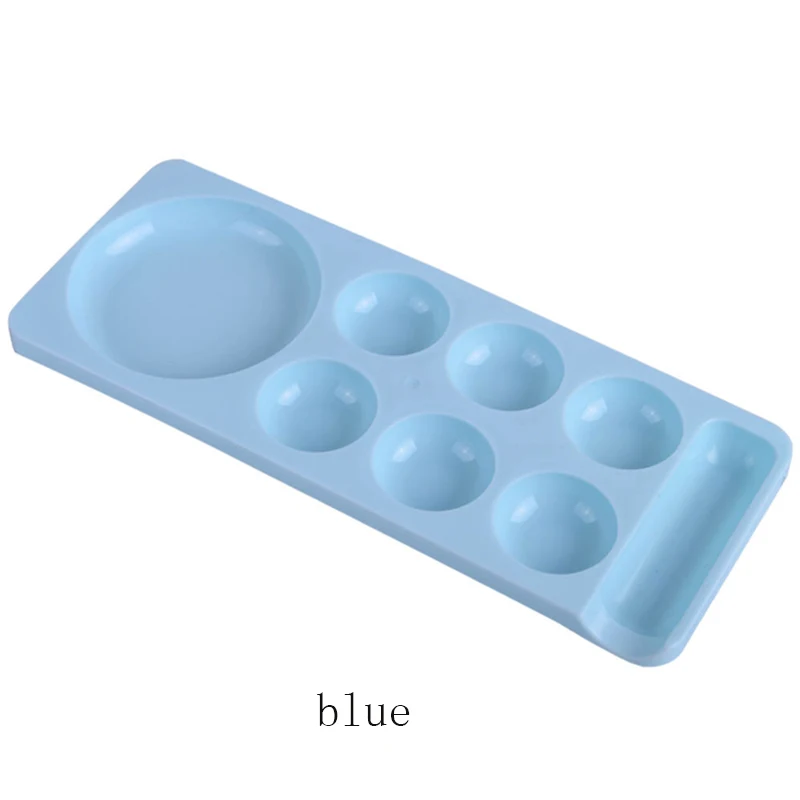 blue Пластиковые инструменты для ногтей посуда многоцелевая цветовая палитра квадратный Цвет Розовый Белый УФ-гель лак держатель Контейнер маникюрная пластина - Цвет: blue