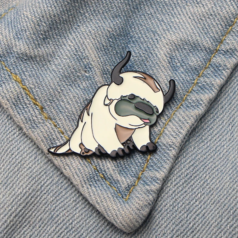 K371 последний Airbender Resource Appa MOMO Pins эмалированные Броши для женщин и мужчин нагрудная булавка мультфильм металлический значок воротник ювелирные изделия 1 шт