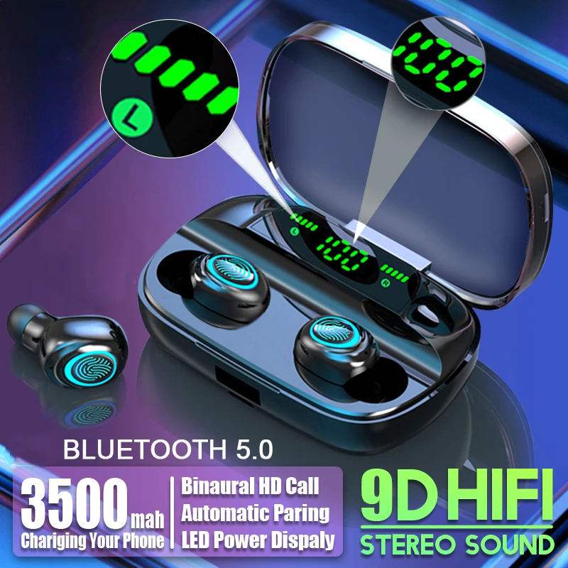 TWS Wireless Bluetooth Earphone Touch Control S11 Waterproof Sport Gaming Noise Earbud with Mic for iPhone Xiaomi Charging Box