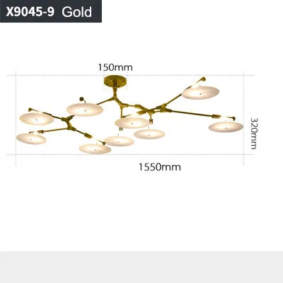9 lights gold Современные металлические светодиодный Люстра Потолочный подвесной светильник в стиле арт-деко Кухонные светильники Nordic лампа гостиная спальня подвесные лампы освещения - Цвет абажура: 9 lights gold