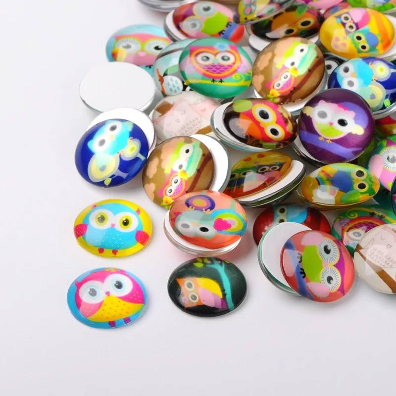 Random Round Foto Gemischt Glas Cabochons 20mm 25mm Dome Flatback Schmuck, Die Entdeckungen 100/200 teile/los – Detail 1