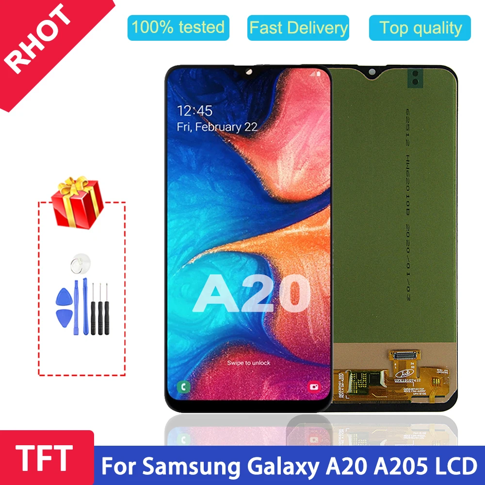 100% протестированный ЖК дисплей 6 4 дюйма для Samsung Galaxy A20 A205 SM A205F A205FN A205GN A205S A205YN