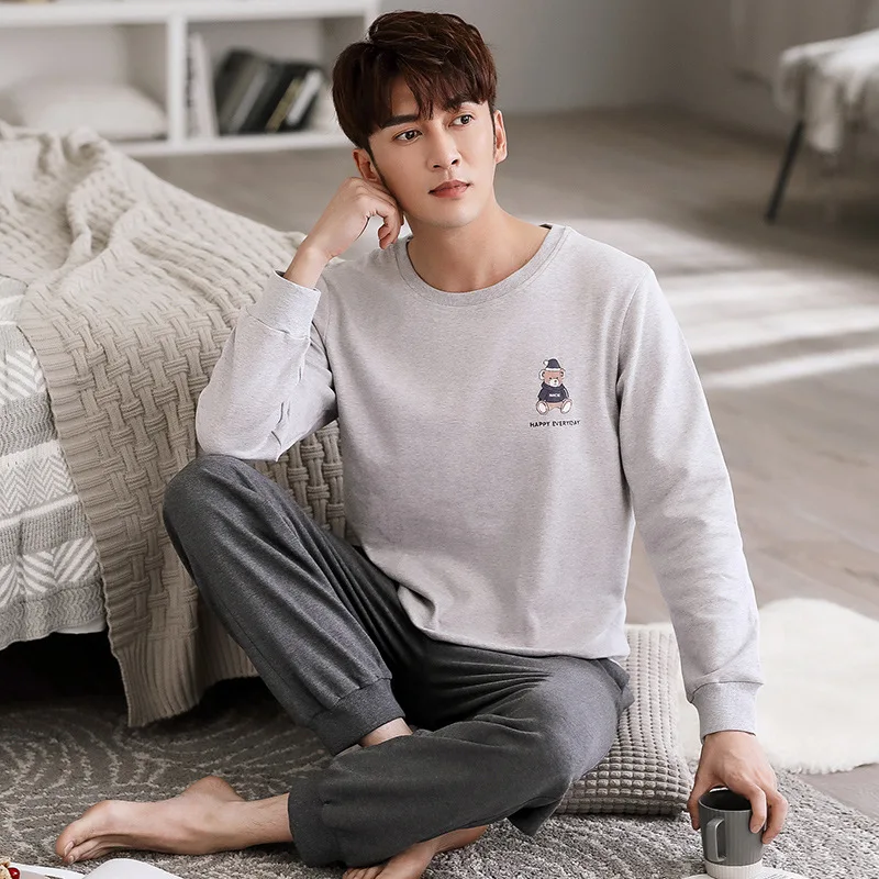 Men Pajamas Set Cotton Big Size Pyjama 