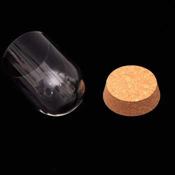 

15pcs Mini Glass Dome Cover Flower Doll Toy Display Cloche with Wood Cork