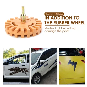 

Vinyl Decal Graphics Removal Tool 4in Rubber Eraser Wheel Car Adhesive Remover Convenient Replace Car Accessories