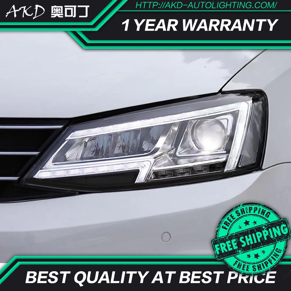 AKD автостайлинг фары для VW Jetta Mk6 2014-2015 светодиодный ные динамический сигнал DRL Hid
