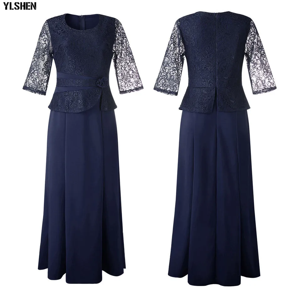 Navy blue Новые кружевные африканские платья для женщин Дашики высокое качество вышивка Длинное Макси платье африканская одежда элегантный Базен африканская одежда - Цвет: Navy blue