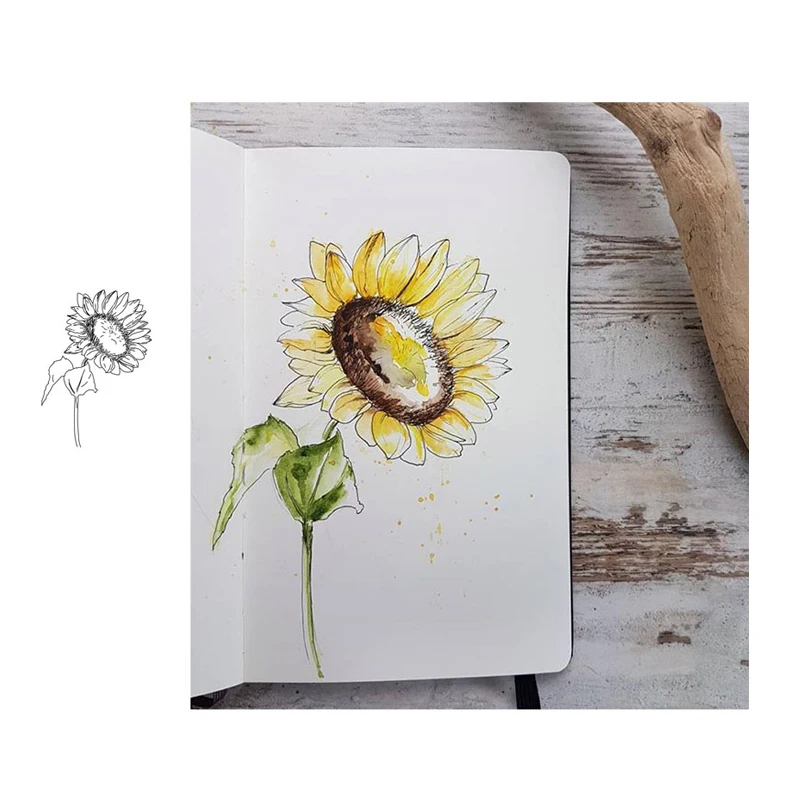 

JC Rubber Stamps for Scrapbooking Sunflower Leaves Stamp Silicone Seals Craft Stencil Album Card Make Decoration Sheet 2020 New