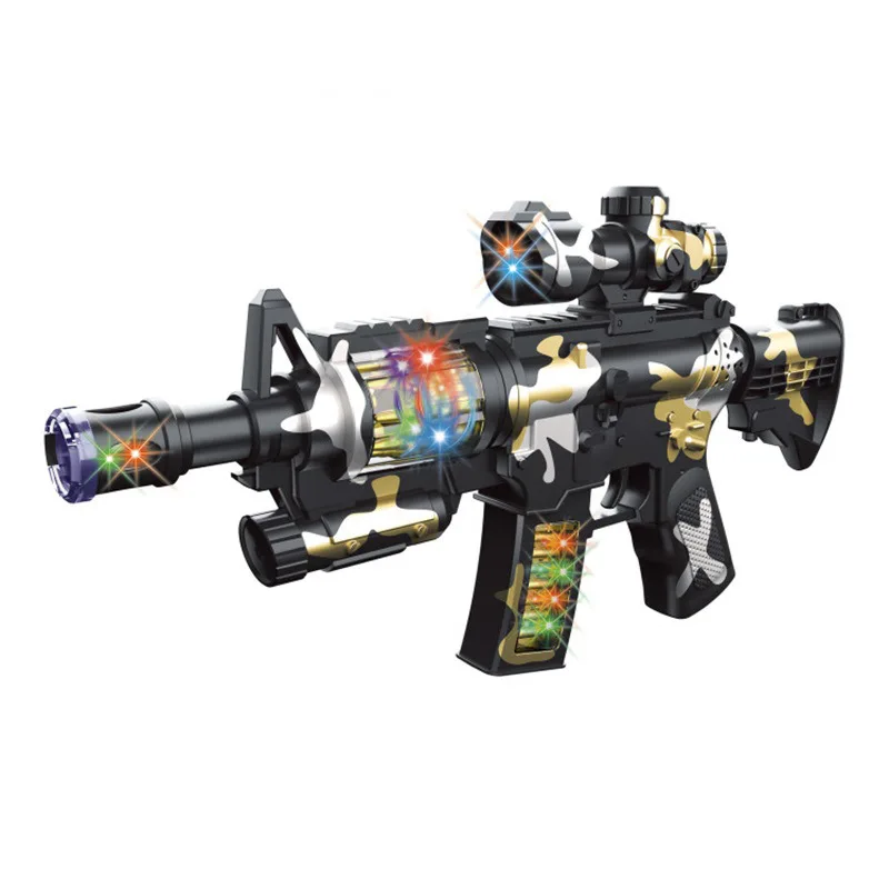 

Camouflage Shining Toy Gun Children Model Electric Voice Submachine Gun Sniper Gun Stall Toy Hot Selling