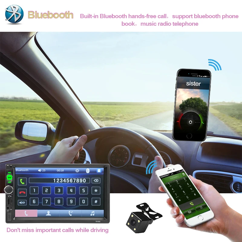 Функция папки USB/SD/MMC Автомобильный ридер MP3 Зеркало Ссылка bluetooth Камера заднего вида дистанционное управление автомобильный Радио gps навигация