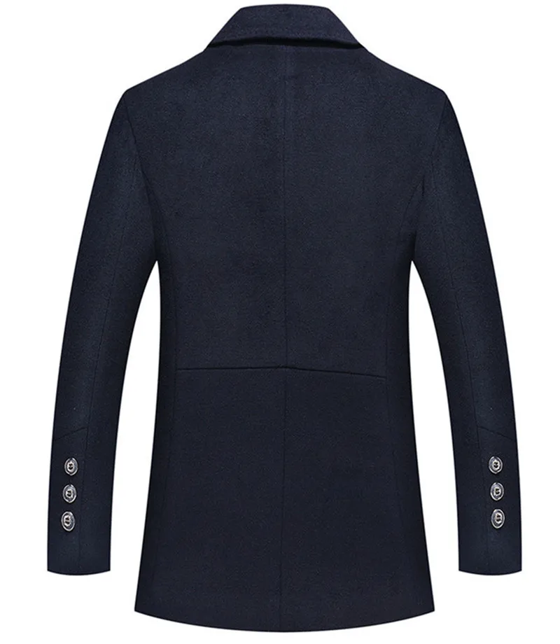 Panelled Mens Designer Wool Jackets Fashion Slim Single Breasted Mens Wool Coats Casual Pocket Males Clothing