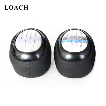 

Matte Chrome Silver Leather Gear Shift Knob For SAAB 9-3 93 2003-2012 Head Ball POMO Pen Arm Change Box Handle 55566206 55353898