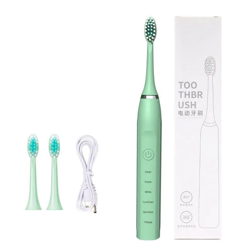 thumbnail image 1 of Nuevo cepillo de dientes eléctrico sónico, limpieza automática de dientes, recargable por USB, temporizador inteligente, IPX7, cepillo de dientes resistente al agua, 5 modos, 1 of 5