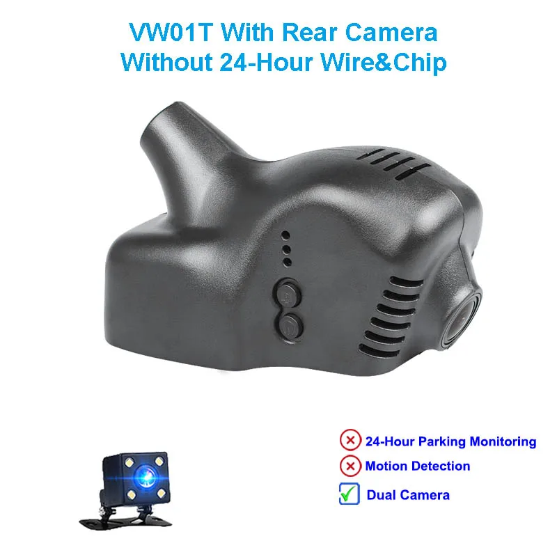 VW01 Tow Camera Jabriel для vw golf 4 5 6 7 mk3 mk4 Volkswagen passat b8 polo tiguan touareg 1080P Автомобильная камера скрытый видеорегистратор 24 часа Автомобильный видеорегистратор - Название цвета: VW01 Tow Camera