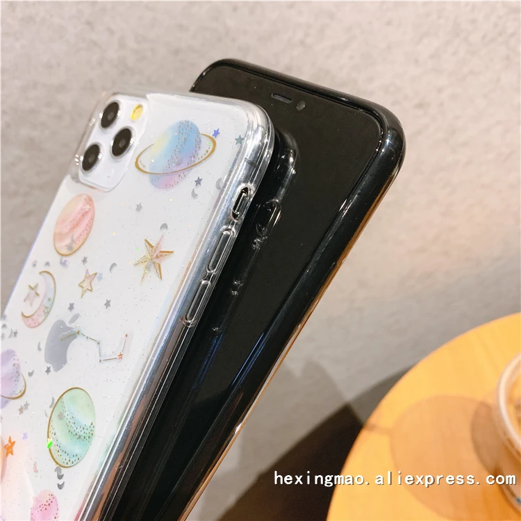 Роскошный фольга звездное небо чехол для телефона для iphone 11promax XR XSMAX чехол для iphone X 6 7 8 Plus чехол s модный милый чехол