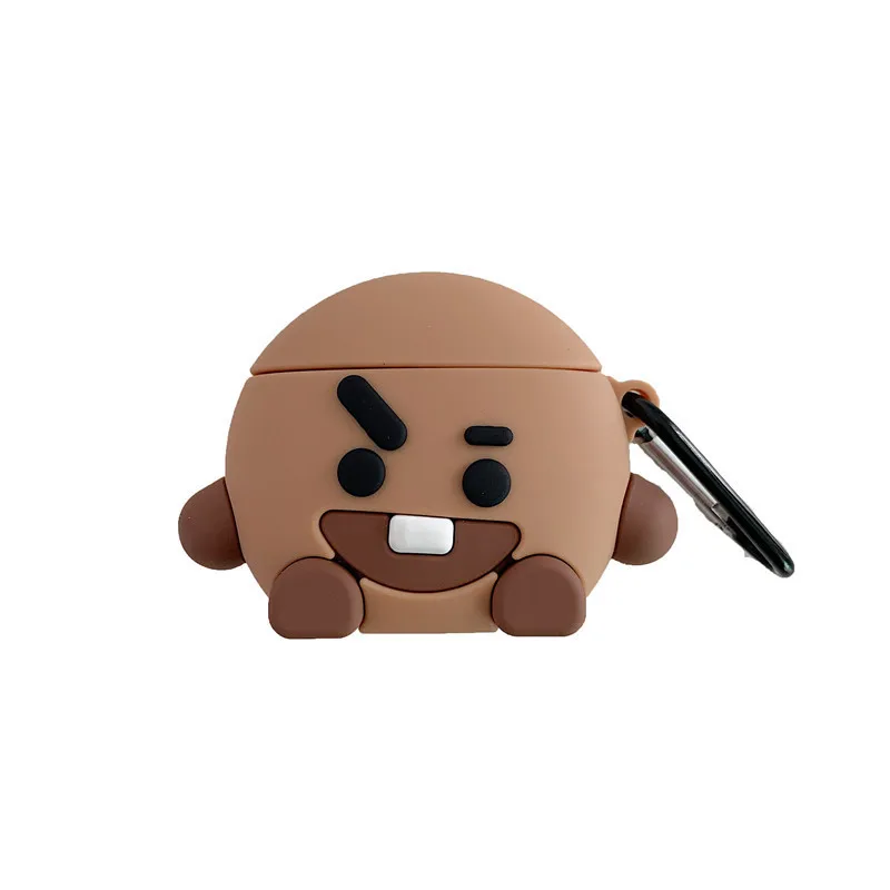 3D Cartoon Brown Chocolate Boy Silicone Headphone Case For Apple Airpods 1 2 Cover Wireless Bluetooth Cute Earphone Case Cover