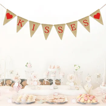 

1PC Durable Burlap Garland Bunting Wall Hanging Decoration for Photo Props Party Wedding