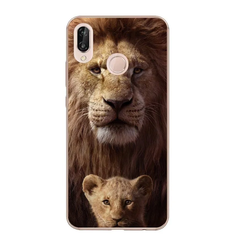 Милый Лев Король Луна Львы Simba чехол для Huawei P8 Lite P10 P10Lite P20 Lite P20Pro mate 10Lite mate 20Pro P30 Lite P30 Pro - Цвет: TPU