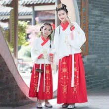 Танцевальные костюмы с вышивкой Hanfu для женщин и детей, фестивальный Рейв, наряд для девушек, Старинное платье феи, вечерние костюмы для выступлений DC3393