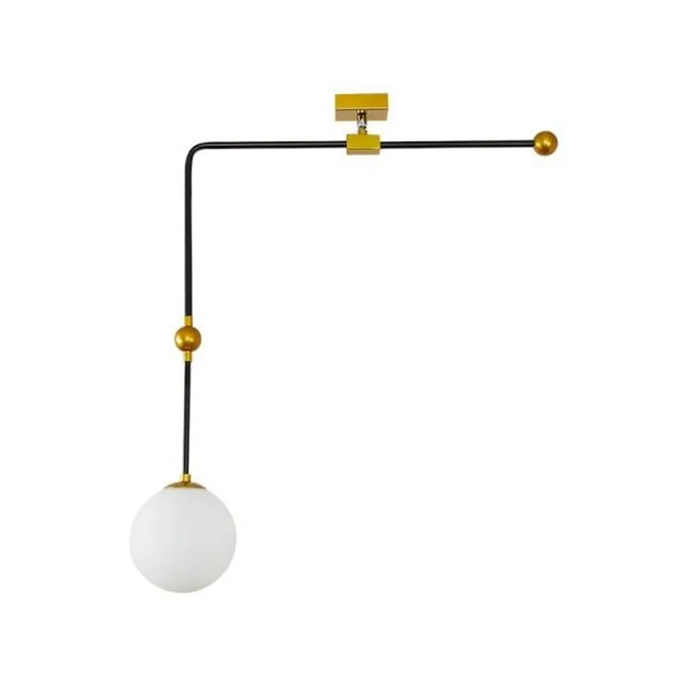 

nordic Line art L glass ball pendant lights personality living room dining room hanging lamp metal indoor home deco led fixture