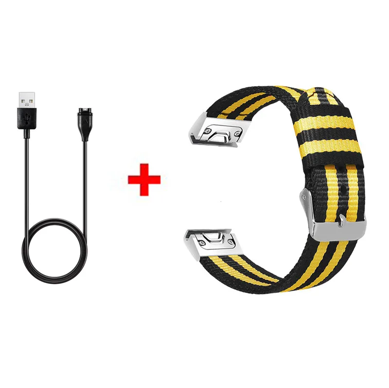 Color19 3 в 1 COMLYO быстросъемный наручный ремешок для наручных часов Garmin Fenix+ usb-кабель для зарядки Garmin 5X5 5S Plus 3 3 HR ремешок - Цвет: Color19