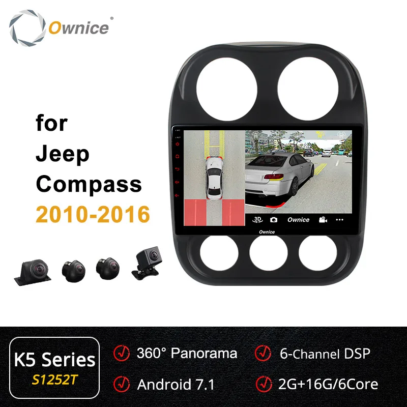 Ownice K3 K5 K6 Восьмиядерный Android 8,1 автомобильный радиоприемник gps для JEEP COMPASS 2010 2011 2012 2013 поддержка DVD Car play - Цвет: S1252 K5