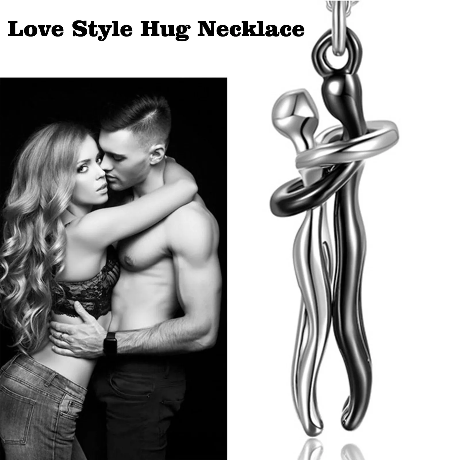 

VILAGE New 2021 Couple Hugging Necklace Style Love Necklace Fashion Pendant Couple High Quality Hot Sale Fast Delivery Necklaces