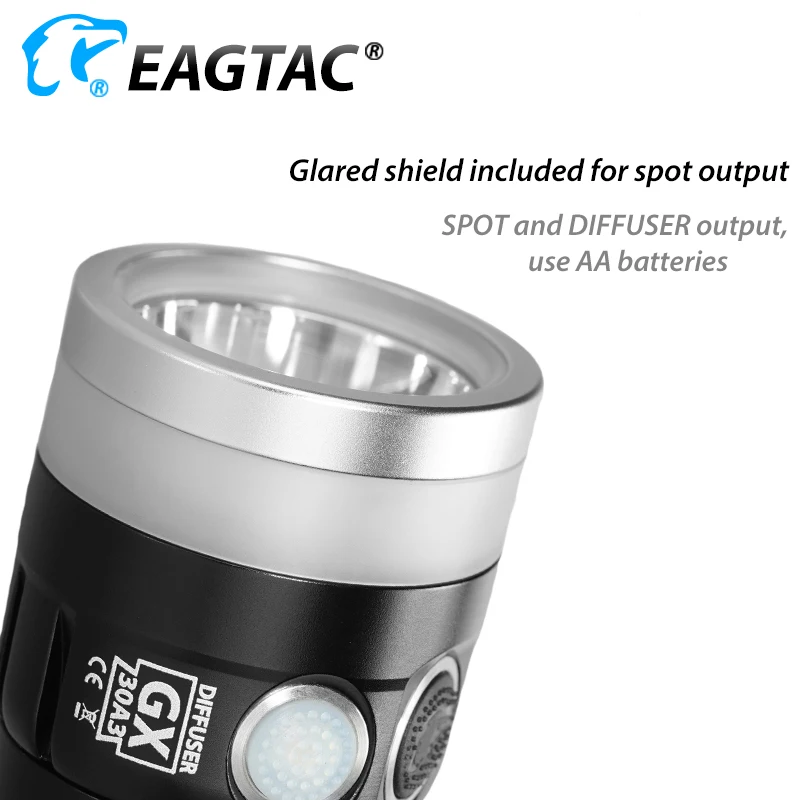 EAGTAC GX30A3D ультракомпактный рассеиватель 2330 люменов CREE светодиодный светильник-вспышка EDC фонарь Точечный светильник 3* AA батарея дорожная палочка