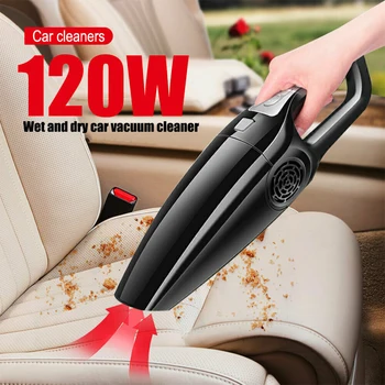 

Car Vacuum Cleaner Portable Handheld Cordless 120W Super Suction Wet/Dry Vaccum Cleaner for Car Home Cleaning Tools Broom