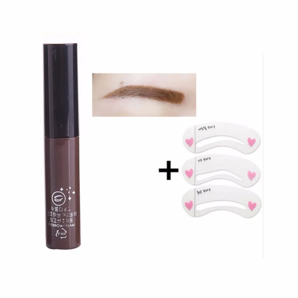 Discount Chance of  Eye Brow Makeup 3D Peel Off Eyebrow Gel + Eyebrow Stencil Long Lasting Natural Eyebrow Tint Mascara