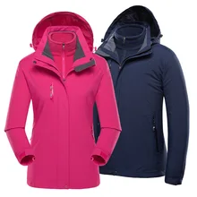 Outdoor Waterproof Jacket Women's Autumn& Winter Large Size Thick Three-in-One-Piece MEN'S Assault Jacket Customizable