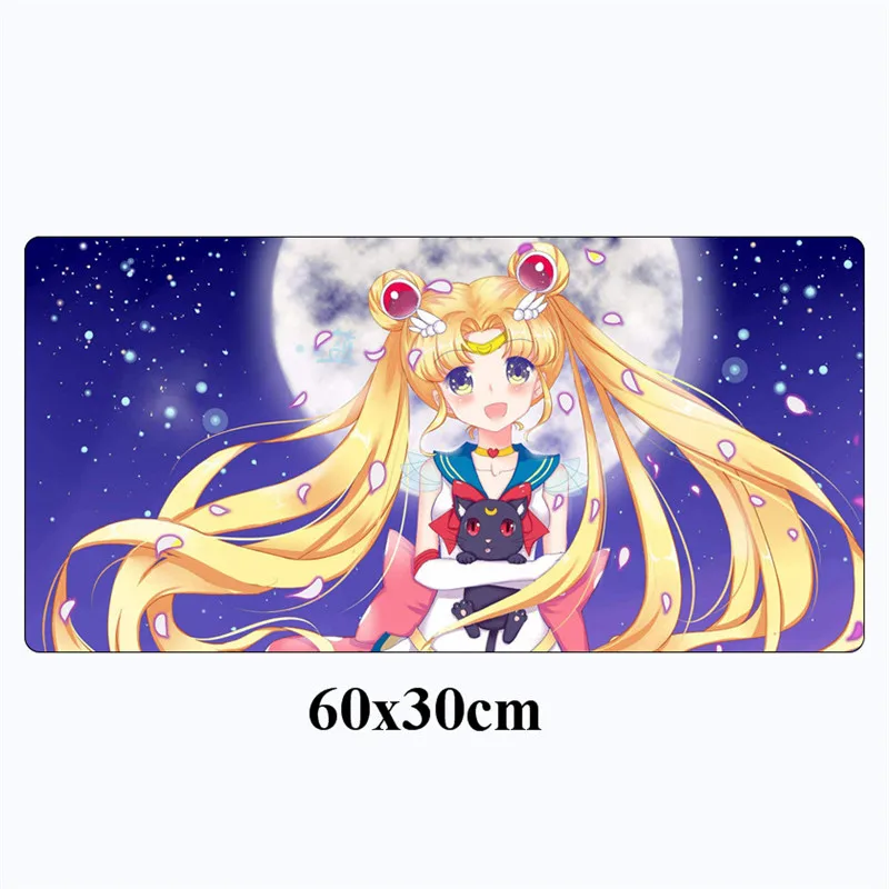 Аниме Сексуальная девушка Сейлор Мун коврик для мыши большой XL 60x30cmGaming коврик для мыши фиксирующий край Нескользящая клавиатура ноутбук Настольный коврик - Цвет: 400x900x2mm