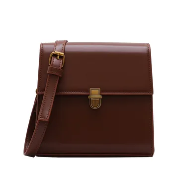 

Retro Fashion Women's designer Totes Hot New high quality PU leather handbag solid color business office shoulder Messenger Bags