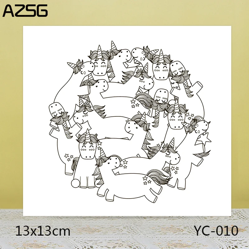 

ZhuoAng Rainbow horse Clear Stamps For DIY Scrapbooking/Card Making Decorative Silicon Stamp Crafts