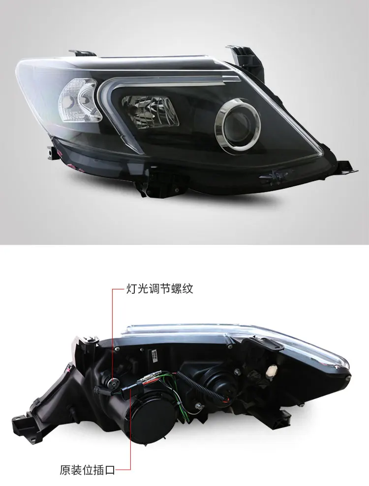 Автомобильный Стайлинг светодиодный головной фонарь для Toyota Fortuner фары для Fortuner угол глаза drl H7 hid Биксеноновые линзы ближнего света