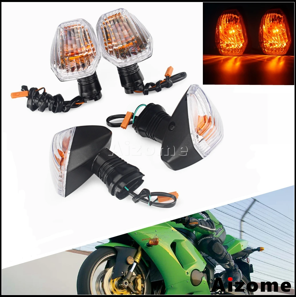 4pcs 12v Motorbike Blinker Indicator Lamp Clear Lens Turn Signal Light