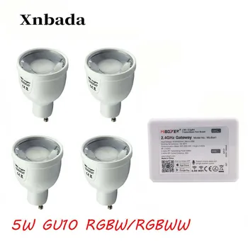 

IBX2 RF Remote Wifi +5W RGBW/RGBWW Led Lamp, Mi Light GU10 2.4G Led bulb light Dimmable Led light 110V/220V Free shipping