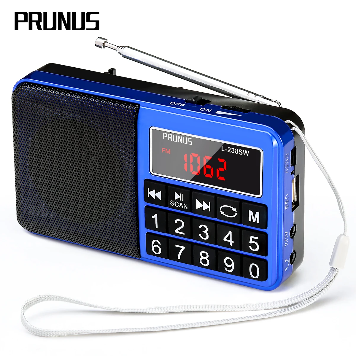 Портативный мини радиоприемник PRUNUS с FM радио и динамиком USB зарядкой поддержка