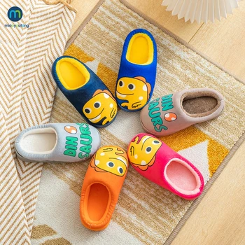 Winter Soft Slippers Kids Toddler Girl Flip Flop Baby Boys Fur Slides Cotton Indoor Shoes Warm Fluffy House Children Miaoyoutong 1