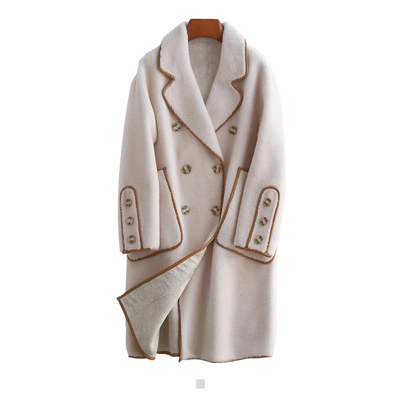 

Real Fur Coat Female Autumn Winter Coat Women Sheep Shearing Jacket 2020 Korean 100% Wool Fur Tops Women Coat Y19F231084 YY1918