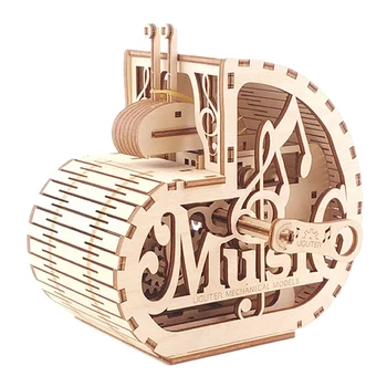 

DIY Wooden Snail Music Box Model Mechanical Transmission Puzzle Model assembly toys