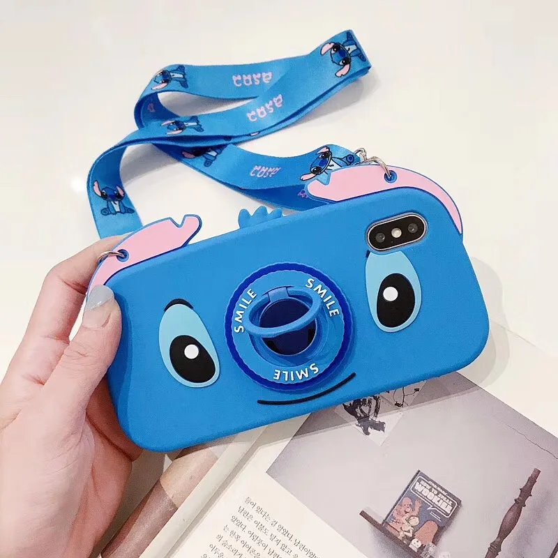 Marchcover 3D милый мультфильм камера стежка держать кольцо чехол для iPhone X XR XS MAX 8 7 6 6s