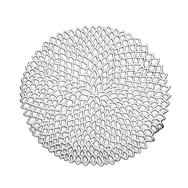 Promotion-Placemat For Dining Table Pvc Plastic Hollow Insulation Round Baroque Mediterranean Coaster Pads Table Bowl Mats Home