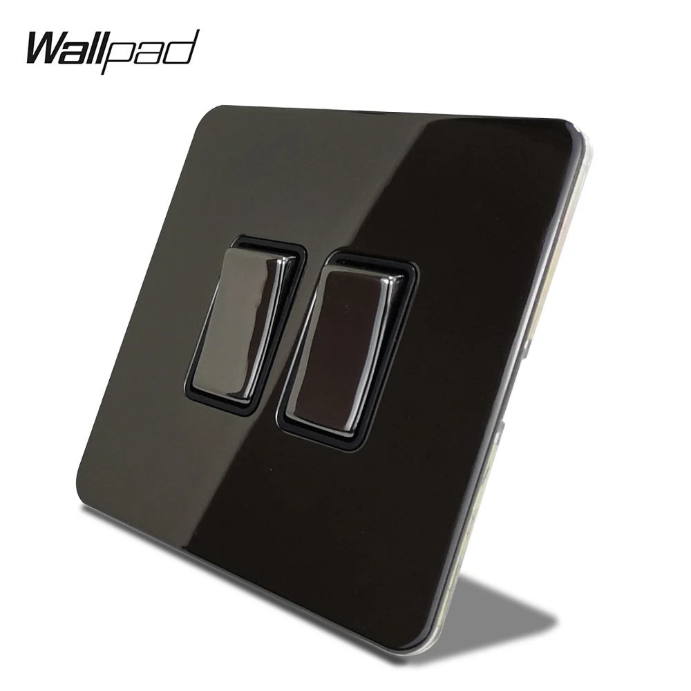 Wallpad H6 черный никель 2 Gang 1 Way светодиодный выключатель электрический рокерный