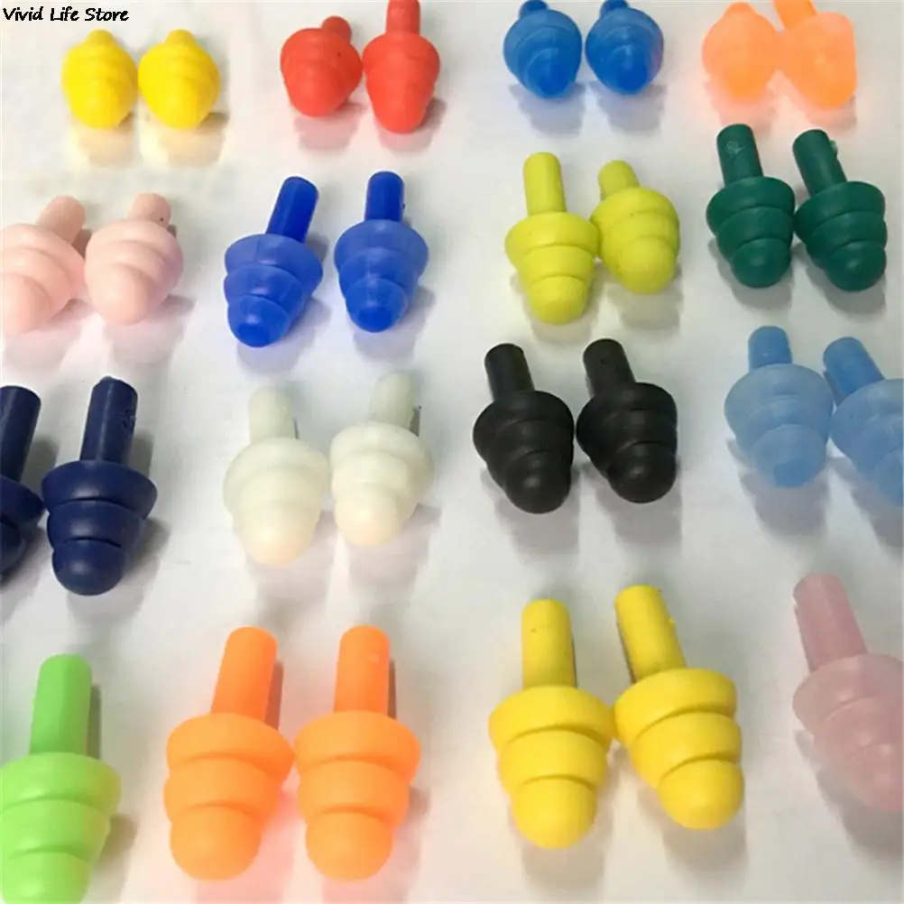 Silicone earplugs swimming ear protector 10 pairs waterproof swimming silicone earplugs for adult children diving soft anti-noise