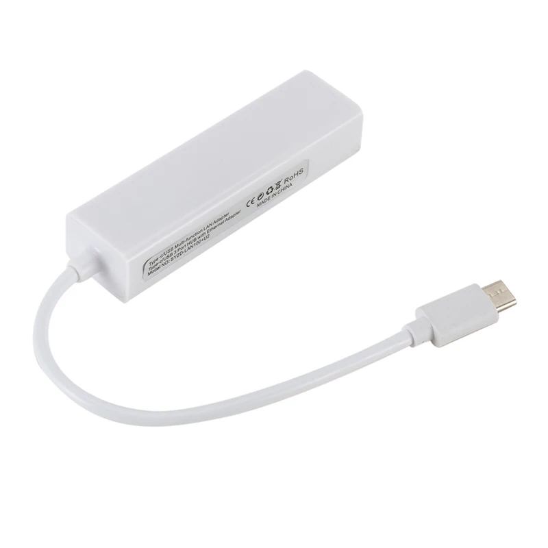 Несколько 3 портовый концентратор для RJ45 Ethernet Сетевая карта Кабель USB 3,1 type C USB-C высокоскоростной передачи данных для Macbook PC