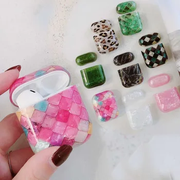 

Fashion Leopard Print Case For AirPods Case luxury Marble Pattern conch shell Silicon Cover For Airpods 1/2 Earphone Cover